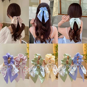 Scrunchies cột tóc, buộc tóc hoạ tiết hoa cúc trắng dễ thương dành cho bạn nữ handmade