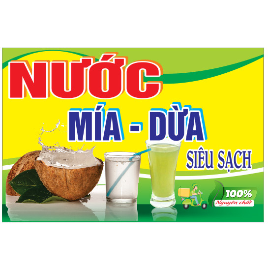 Đề can in Nước Dừa siêu sạch bóc dán chống nước nhiều kích thước giá siêu rẻ