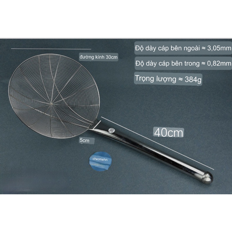Dụng cụ nhà bếp, chao vớt đồ ăn công nghiệp, vợt lưới inox to vớt đồ ăn ...