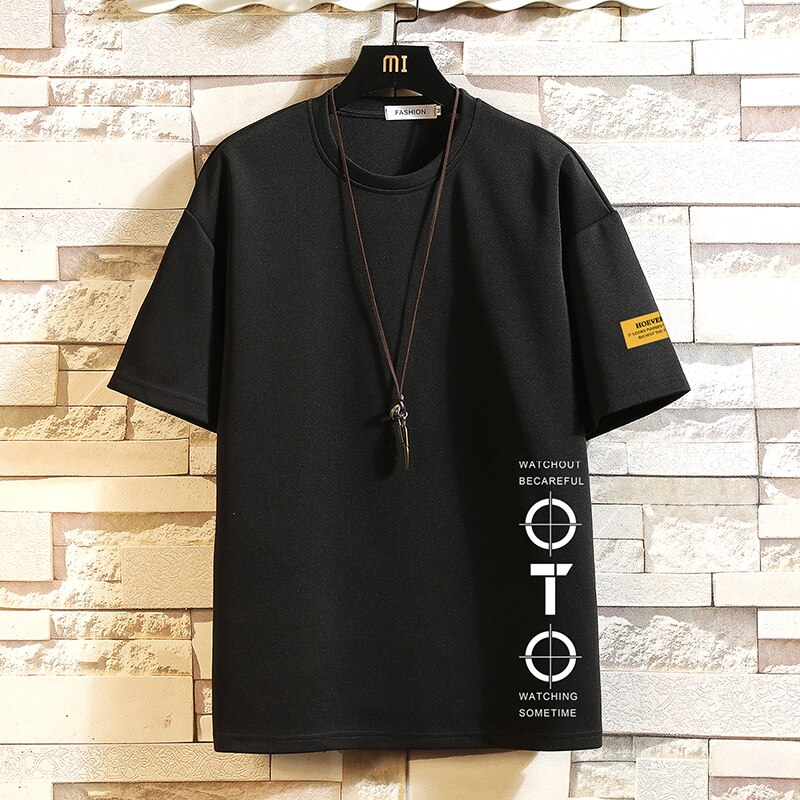 Áo thun nam tay lỡ HappyFamily mẫu form rộng in chữ OTO Watchout Becarful chất vải cotton 100 cao cấp
