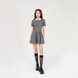 Váy caro dáng A xếp ly hông - Laimer
