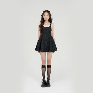 Váy hoa đen sát nách Black Blossom Dress - Laimer