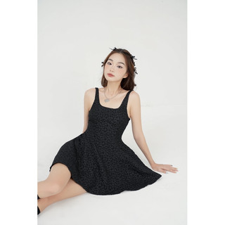 Váy hoa đen sát nách Black Blossom Dress - Laimer