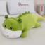 Gấu Bông Khủng Long Hóa Ếch Xanh, Gối Ôm Cho Bé Chất Liệu Cao Cấp, Mềm Mại Dài 55Cm