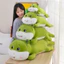 Gấu Bông Khủng Long Hóa Ếch Xanh, Gối Ôm Cho Bé Chất Liệu Cao Cấp, Mềm Mại Dài 55Cm
