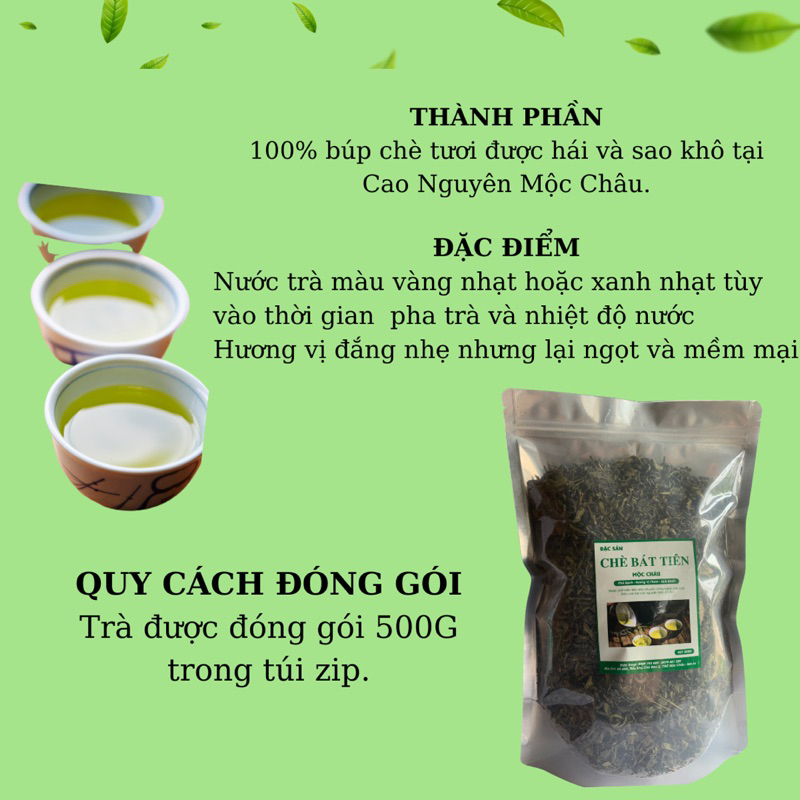 TRÀ BÁT TIÊN MỘC CHÂU 1Kg ĐẶC SẢN CHÈ XANH - SẠCH - HƯƠNG VỊ THƠM