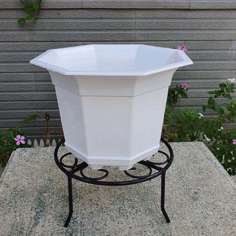 Kệ sắt tròn đặc sơn tĩnh điện kê đặt chậu hoa ĐK 21cm_Đôn sắt nâng kê chậu cây, hàng đẹp và sẵn kho ạ