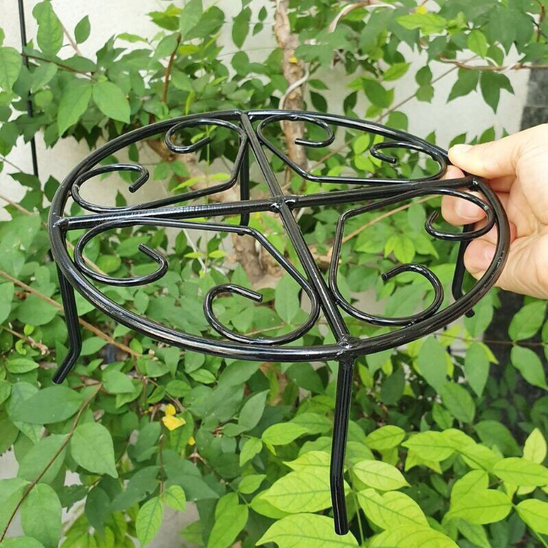 Kệ sắt tròn đặc sơn tĩnh điện kê đặt chậu hoa ĐK 21cm_Đôn sắt nâng kê chậu cây, hàng đẹp và sẵn kho ạ