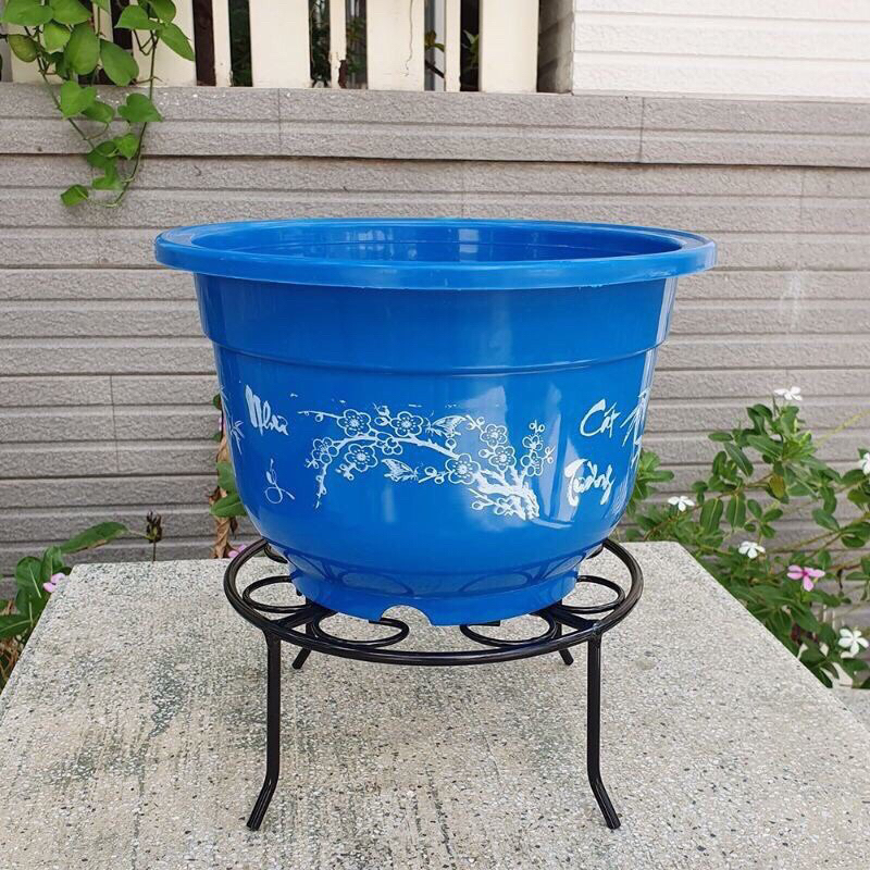 Kệ sắt tròn đặc sơn tĩnh điện kê đặt chậu hoa ĐK 21cm_Đôn sắt nâng kê chậu cây, hàng đẹp và sẵn kho ạ