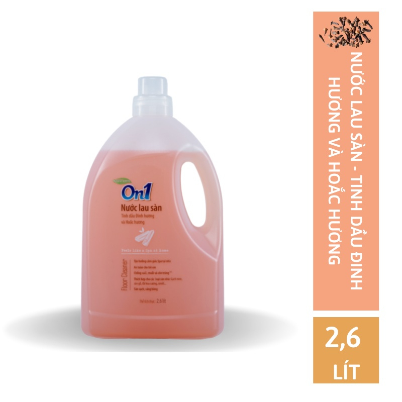 Ảnh Nước lau sàn On1 tinh dầu Đinh hương & Hoắc Hương thơm lâu dung tích 2,6L LH202 - Sàn sạch, sáng bóng 3