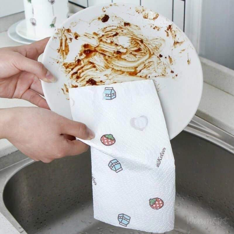 (LOẠI TO) Giấy Lau Bếp Đa Năng Khăn Giấy Đa Năng Lau Bếp Cuộn 40 Tờ KT: 25*40Cm