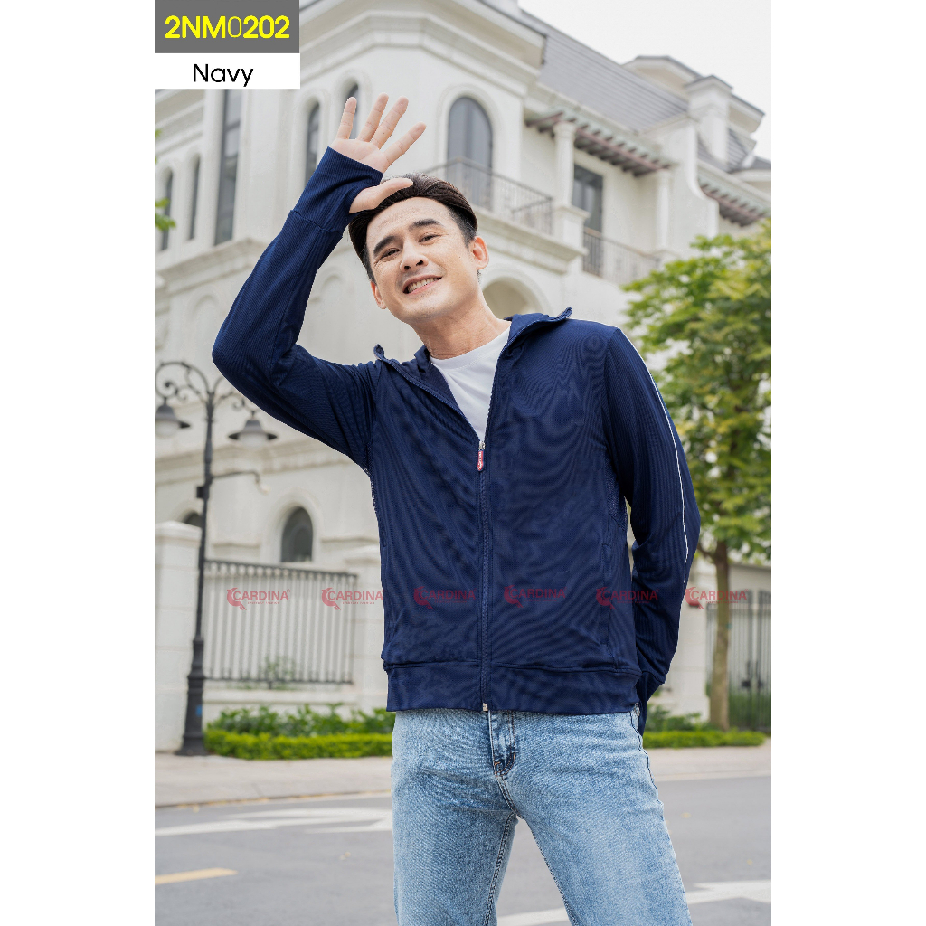 Áo chống nắng nam CARDINA 2 lớp chất thun lạnh cao cấp viền thể thao chống tia UV 2NM02