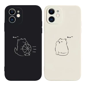 Ốp Điện Thoại TPU Mềm cặp đôi mèo Cho iPhone 16 16promax 8 Plus 6 6s Plus 11 14 13 12 Pro MAX XR X XS MAX SE 2020 e2227