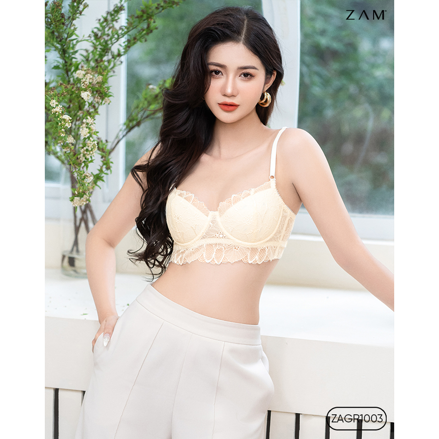 Áo lót ZAM – ZAGR1003-ÁO 3/4 CUP REN CÓ GỌNG ĐỆM MỎNG