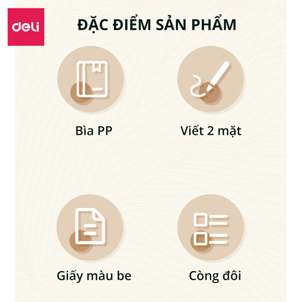 Sổ lò xo kép A5 B5 Deli Sổ bìa trong 160 trang dạng dọc giấy kẻ ngang caro chống lóa Viết callipraphy