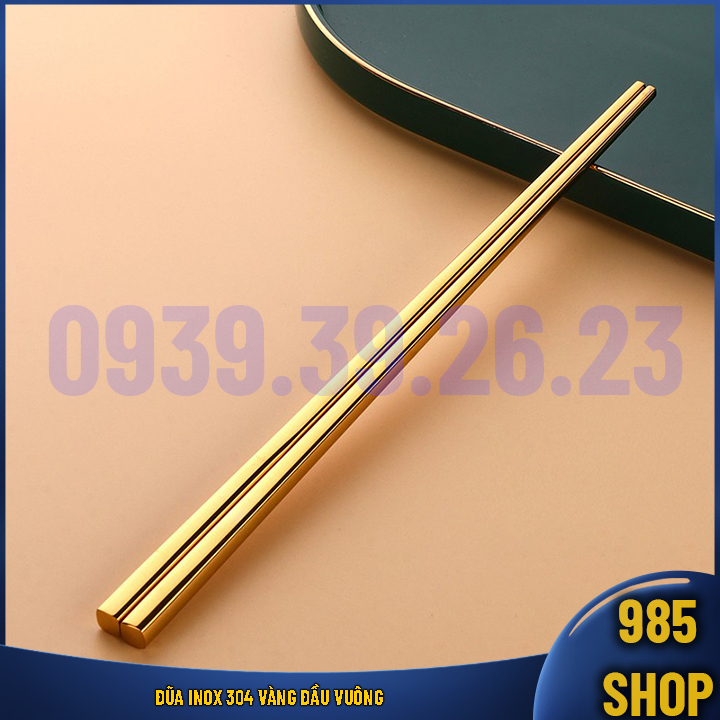 Đũa đầu vuông INOX 304 vàng dài 21cm và 25cm - GIÁ 1 ĐÔI - 985 Shop ...