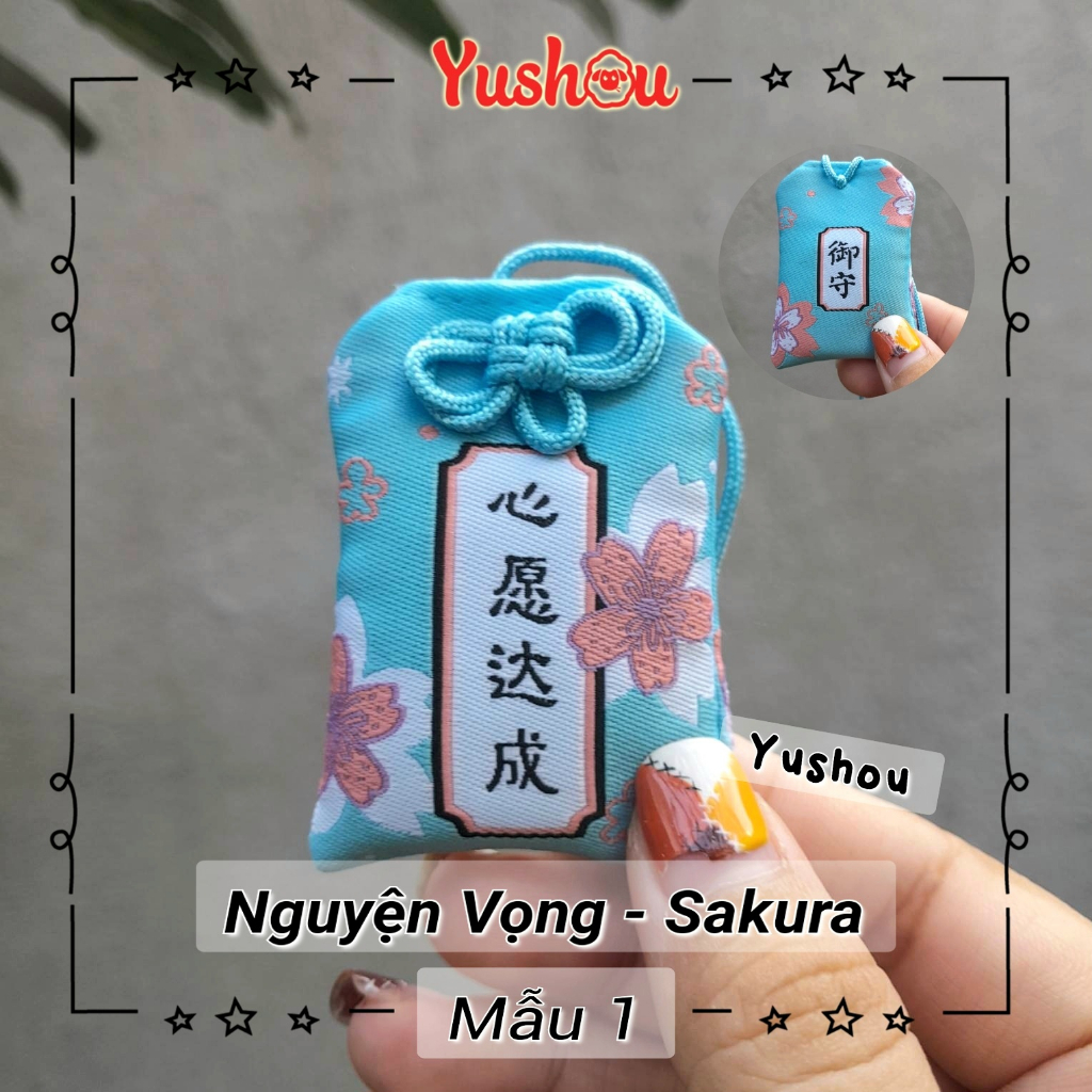 Túi Phước Yushou Nguyện Vọng Mẫu 1 - Kiểu Omamori Nhật, Có sẵn, Quà tặng ý nghĩa.