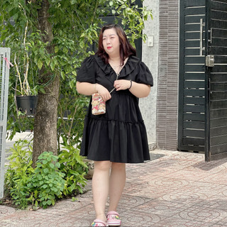 (SALE NGHĨ BÁN) Đầm tầng dáng xòe phom babydoll 60-90kg bầu bon chen