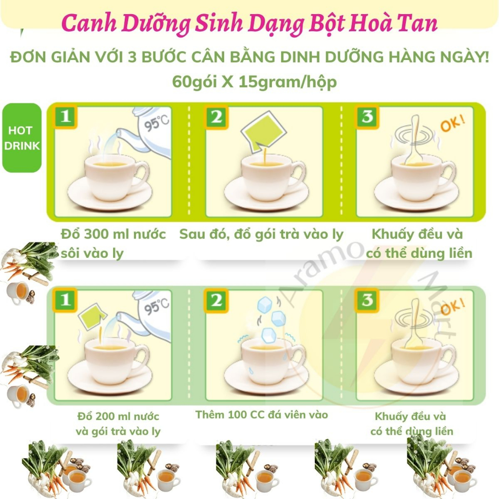 Canh dưỡng sinh dạng bột hoà tan Dian Chuan Đài Loan tốt cho sức khoẻ 60 gói /hộp
