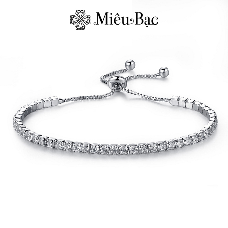 Lắc tay bạc nữ Miêu Bạc dây rút đính đá phong cách Hàn Quốc phụ kiện trang sức thời trang đẹp MT02