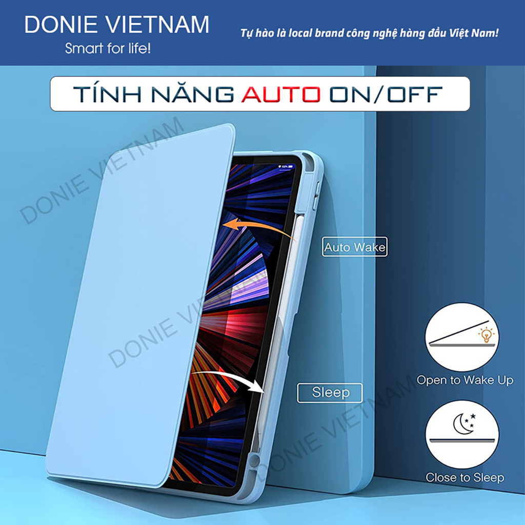Ốp Lưng Kính Acrylic Trong Suốt Xoay 360° Cho iPad Gen 7/8/9/10/11 Air 4/5/6 Pro 11/12.9 | Donie P07