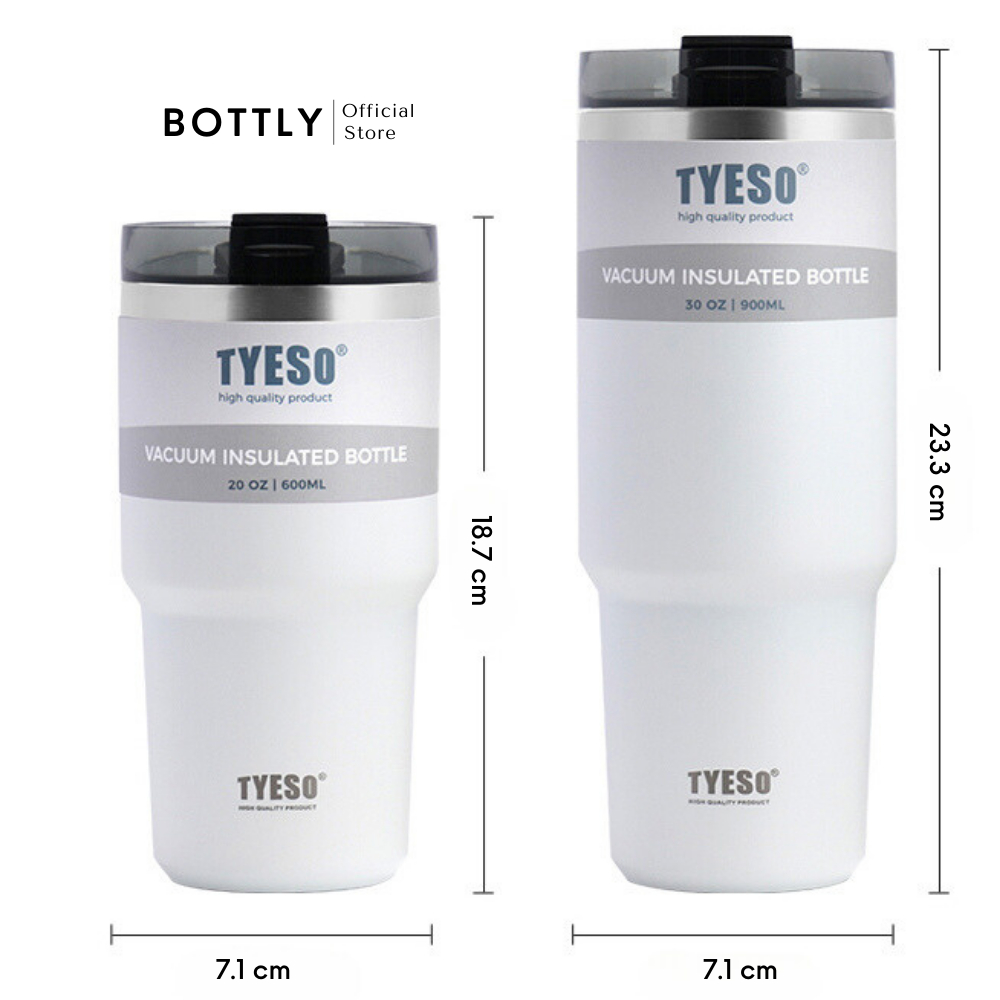 Ly giữ nhiệt khắc tên Tyeso 600ML-900ML inox 304 cao cấp, giữ nhiệt nóng lạnh 12H | TS-8727C