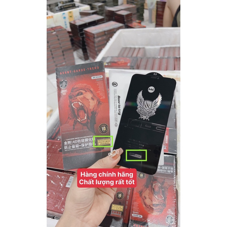 Kính Cường Lực Chống Nhìn Trộm Iphone  Wekome Kingkong X/Xs Max/11 PRM /12 PRM/13 PRM/14 Promax/15 Promax/16/16 Promax