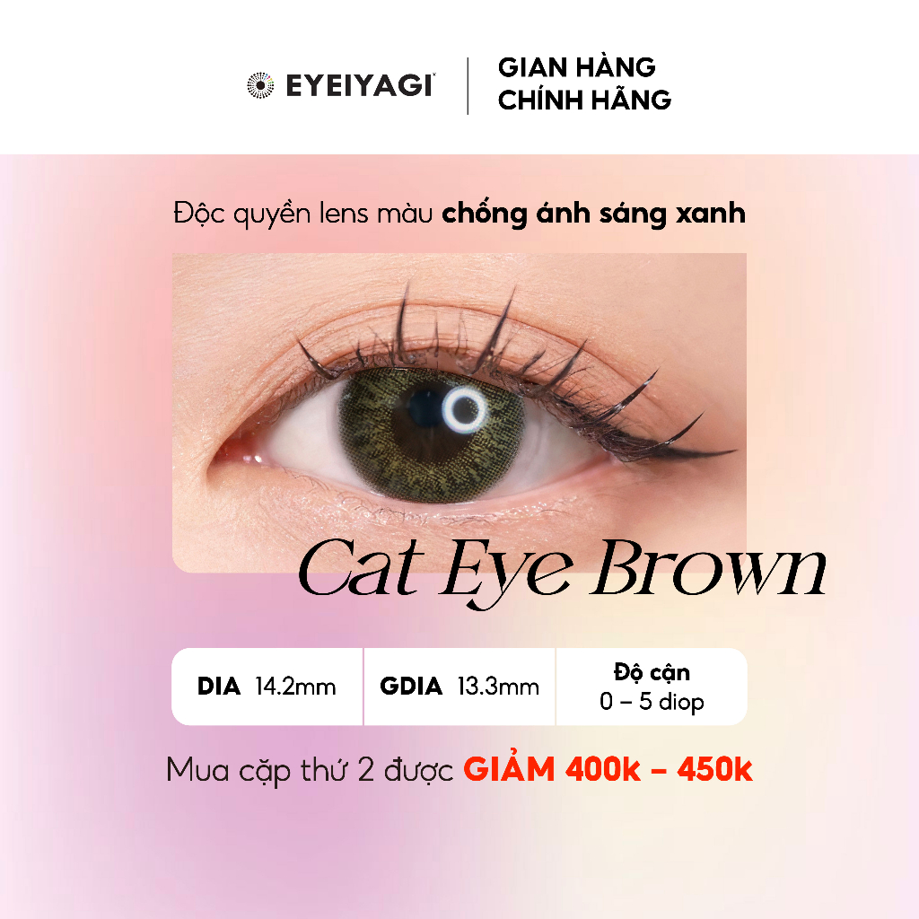 Kính áp tròng Chống Ánh Sáng Xanh ANTIBLUE EYEIYAGI CAT EYE BROWN