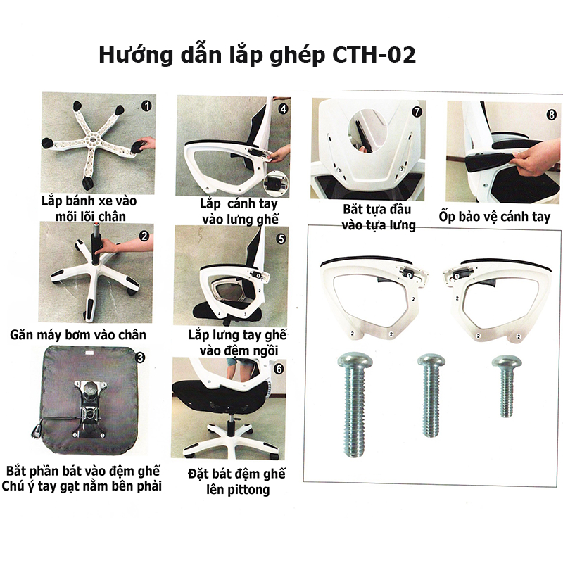 Ghế Công Thái Học, Ghế Xoay Văn Phòng CTH-02 Bảo Vệ Cột Sống Tựa Đầu - Gác Chân Nghỉ Trưa Tiện Ích | BigBuy360 - bigbuy360.vn