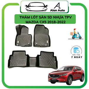 Thảm lót sàn ô tô Mazda Cx5 2018-2022, 2023-2024.Thảm nhựa TPE 5D đúc nguyên khối theo xe. Bộ 3 miếng