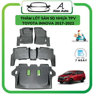 Thảm lót sàn ô tô Toyota Innova 2017-2023, Thảm nhựa TPV 5D đúc nguyên khối theo xe. Bộ 4 miếng