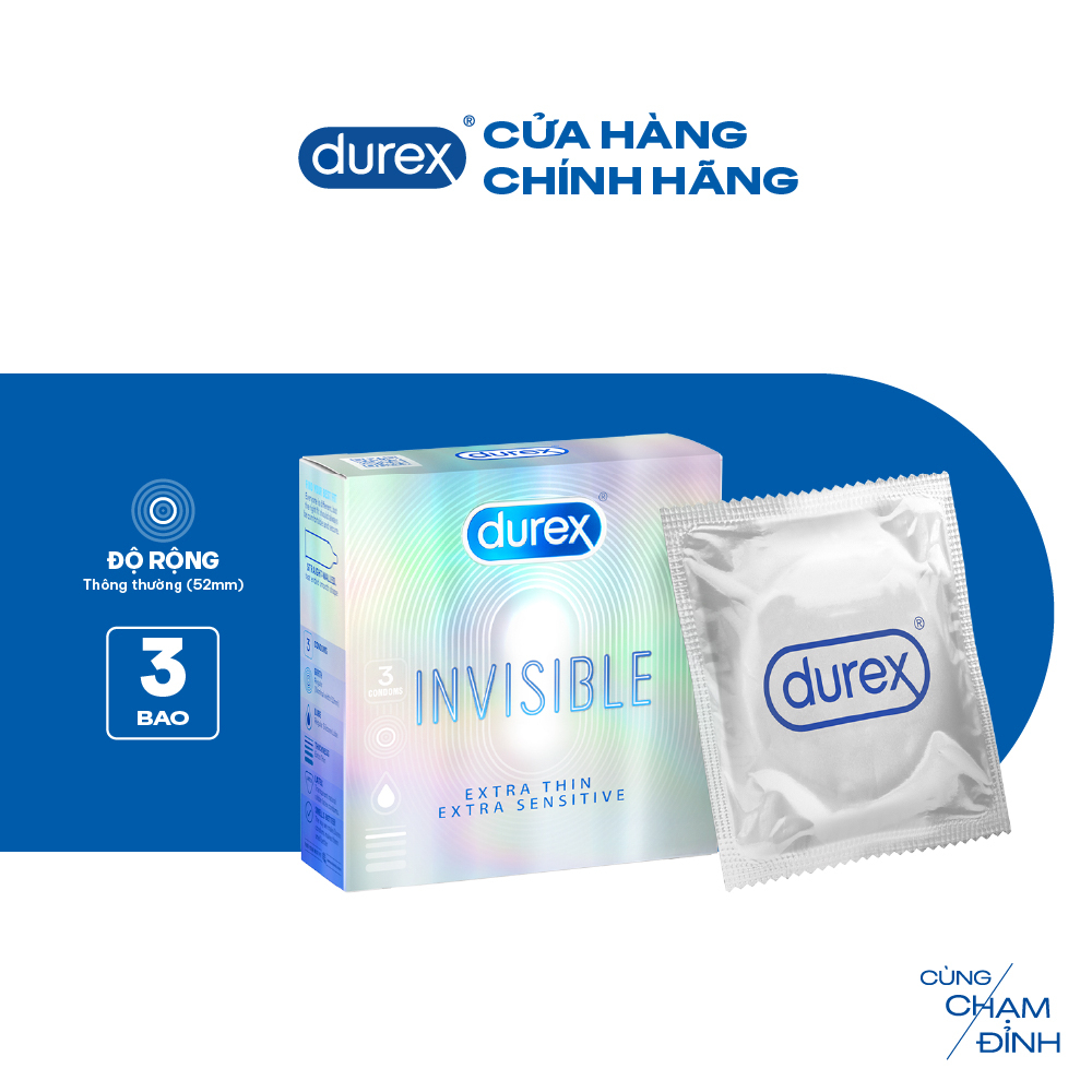 Ảnh Bao cao su Durex Invisible siêu mỏng, size 52mm, hộp 3 bao 2