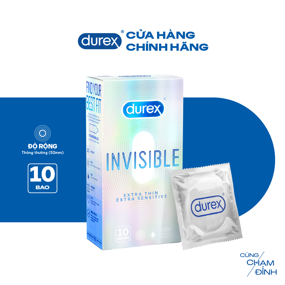 Ảnh Bao cao su Durex Invisible siêu mỏng size 52mm, hộp 10 bao 2