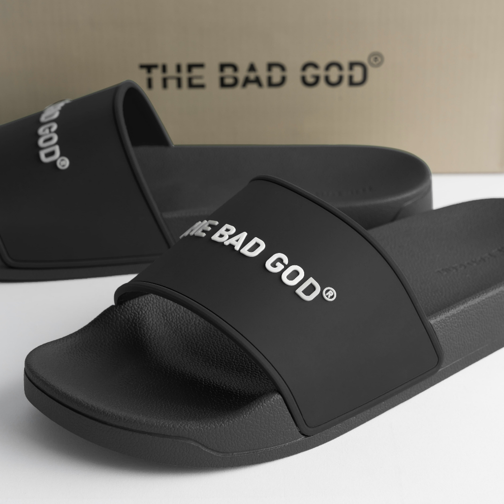 Dép Quai Ngang Basic Nam Nữ The Bad God X01 Chữ Trắng Dép Slipper Local Brand Unisex Đế PVC Chống Trơn | BigBuy360 - bigbuy360.vn