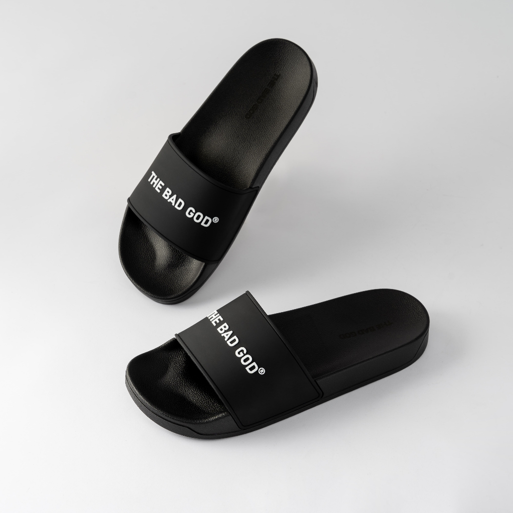 Dép Quai Ngang Basic Nam Nữ The Bad God X01 Chữ Trắng Dép Slipper Local Brand Unisex Đế PVC Chống Trơn | BigBuy360 - bigbuy360.vn