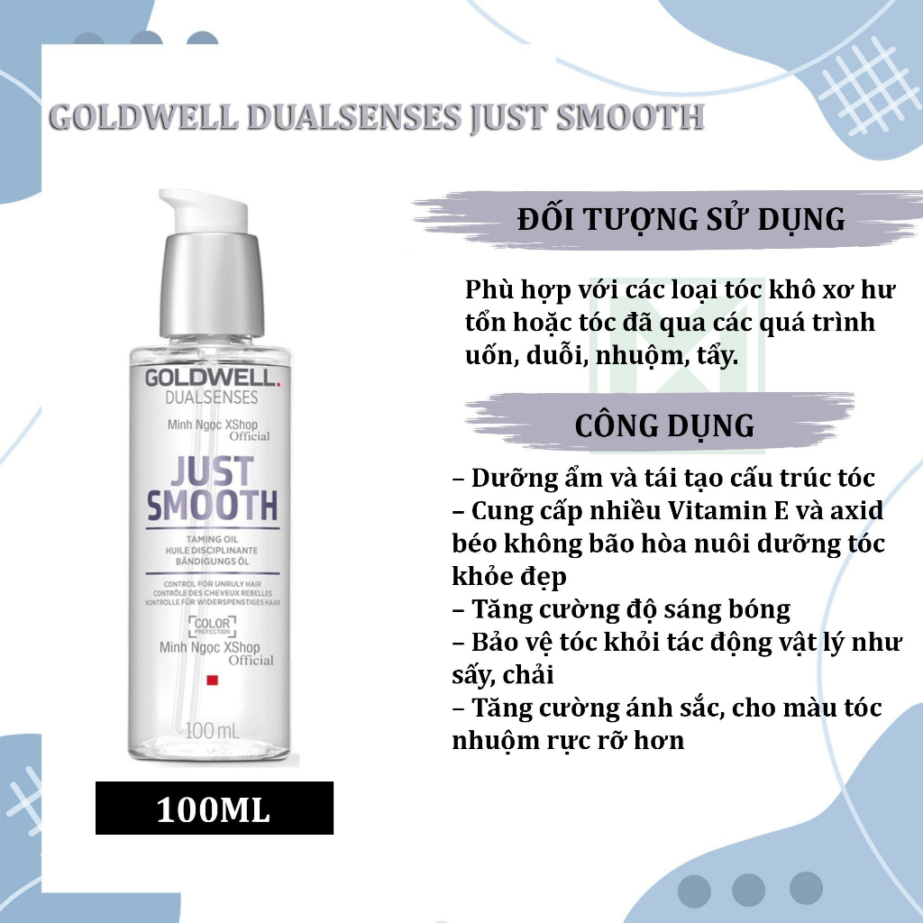 Tinh dầu dưỡng tóc suôn mượt Goldwell Dualsenses Just Smooth Taming Oil  100ML | Shopee Việt Nam