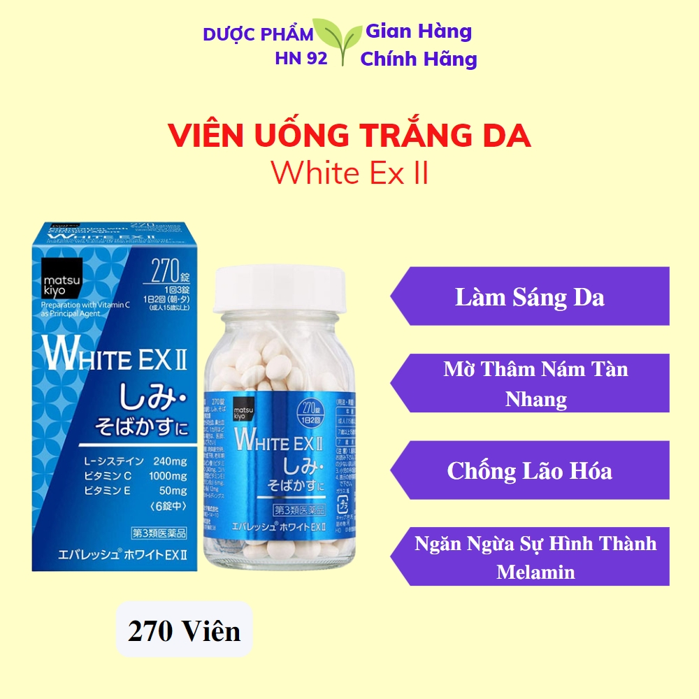 Viên uống trắng da White Ex II Nhật Bản