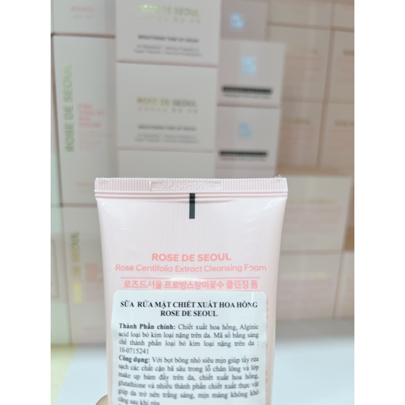 Combo Sữa rửa mặt Rose de seoul lọ 150g hạn 2028 và thải độc seoul de matte 10ml IS482