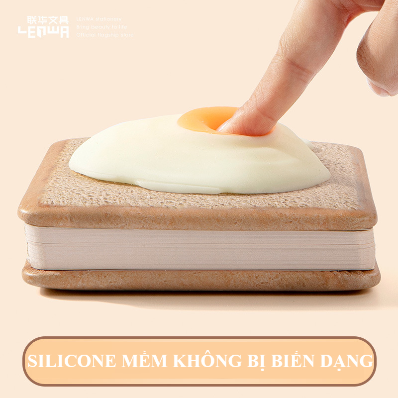 Sổ tay cute ghi chép A6 bìa da PU mẫu trứng ốp 212 trang làm quà tặng sang trọng