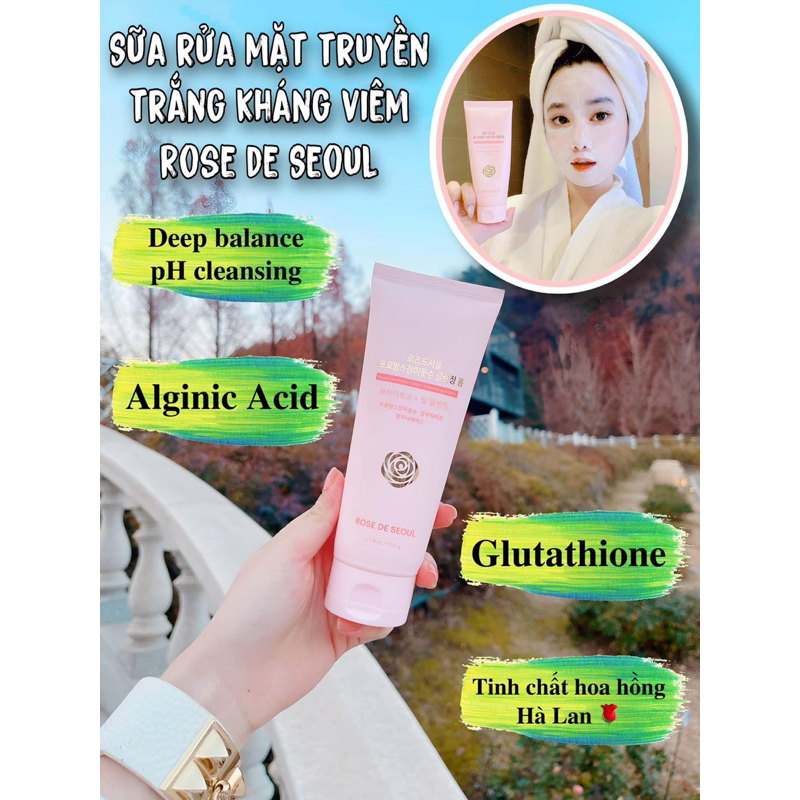 Combo Sữa rửa mặt Rose de Seoul 150g và Thải độc da seoul de matte 10ml IS415