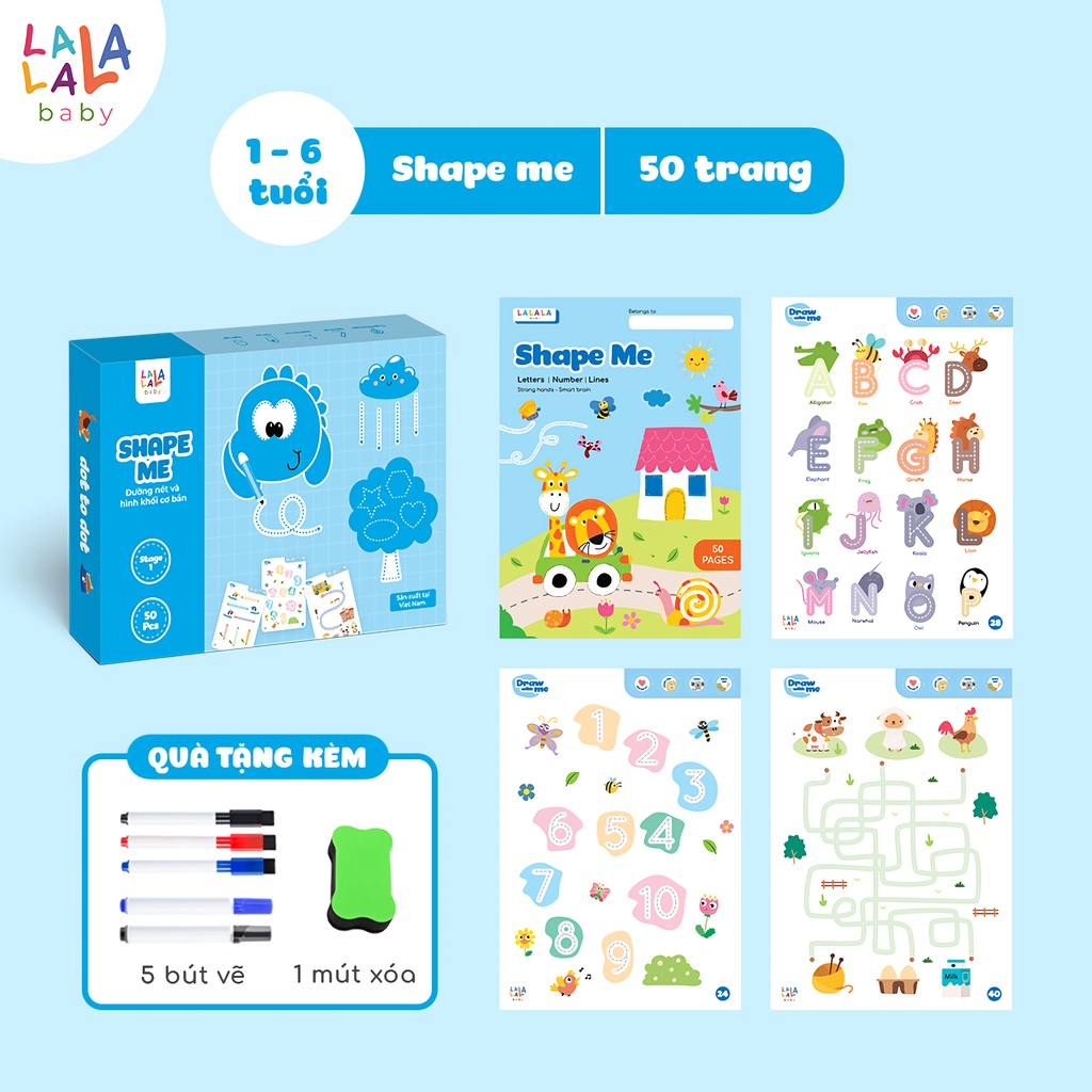 Review Học Liệu Giáo Dục Sớm Xóa Được Lalala Baby - Vừa Học Vừa Chơi!