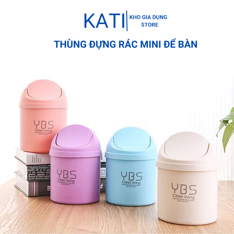 Thùng rác mini để bàn có nắp đậy Katigiadung | Shopee Việt Nam