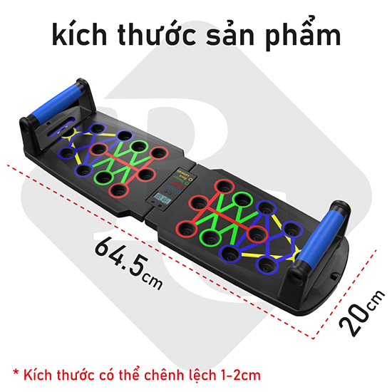 Ảnh [ALL] BG-Dụng Cụ Tập Hít Đất Chống Đẩy Có Vạch Kẻ Màu Theo Nhóm Cơ, Đồng Hồ Bấm Giờ Đếm Nhịp Tự Động 3
