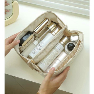 Túi đựng mỹ phẩm du lịch nhiều ngăn da PU chống thấm nước - Túi đựng đồ skincare, mỹ phẩm, đồ trang điểm du lịch đa năng
