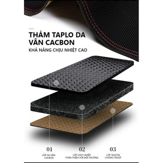 Thảm taplo xe Toyota Innova 2008 - 2025 chất liệu da carrbon, màu đen cao cấp chống nắng nóng hiệu quả
