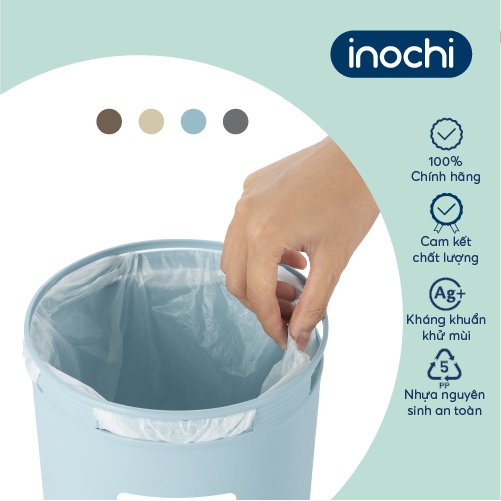 Sọt rác mini thông minh nhựa tròn Inochi cho văn phòng, khách sạn, gia đình (Loại 5L-10L-15L)