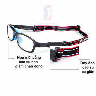 Gọng kính thể thao đa năng Obaolay - Kính cận thể thao chuyên dụng chơi bóng rổ, bóng đá - Tặng bộ hộp đựng kính, khăn