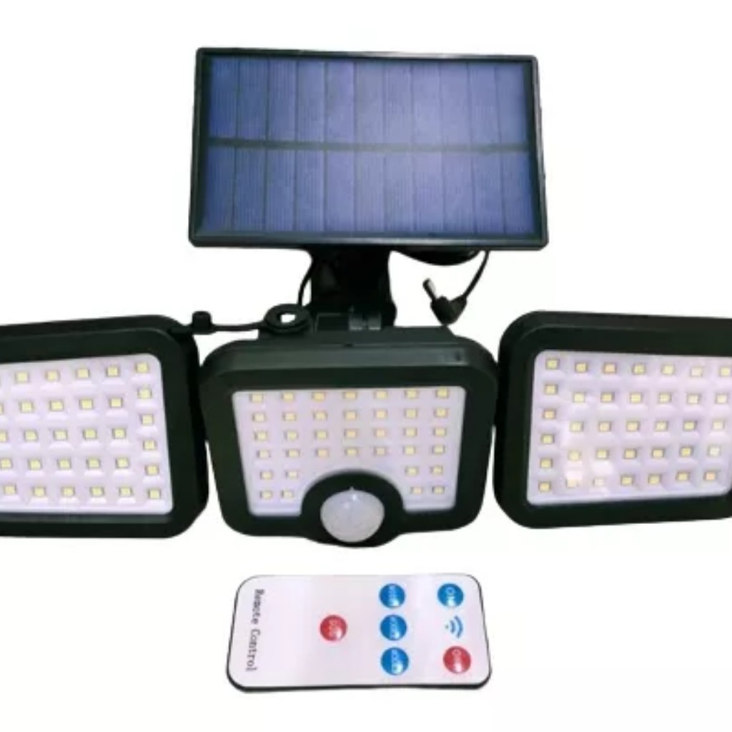 Đèn Năng Lượng Mặt Trời 80w Solar Light 3 Bóng 75 led Chống Nước Cảm ...