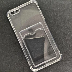 Ốp Lưng iPhone 6 Plus - 6s Plus Dẻo Trong Suốt Có Khe Đựng Thẻ – Chống Sốc, Chống Trầy, Tiện Lợi