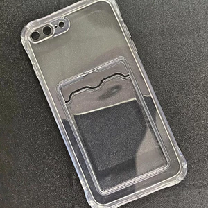 Ốp Lưng iPhone 7 Plus - 8 Plus Dẻo Trong Suốt Có Khe Đựng Thẻ – Chống Sốc, Chống Trầy, Tiện Lợi